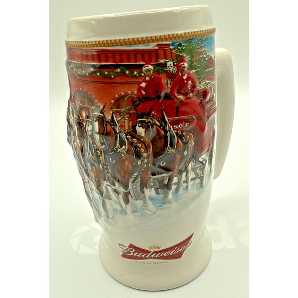 Budweiser Holiday Beer Stein Mug “Sunset At The Stables” Clydesdale, 2006 - Picture 1 of 11